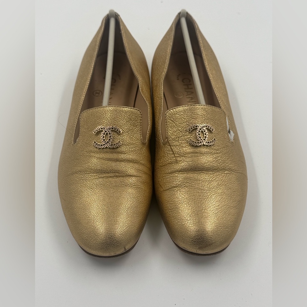 Chanel Gold Loafers for Women